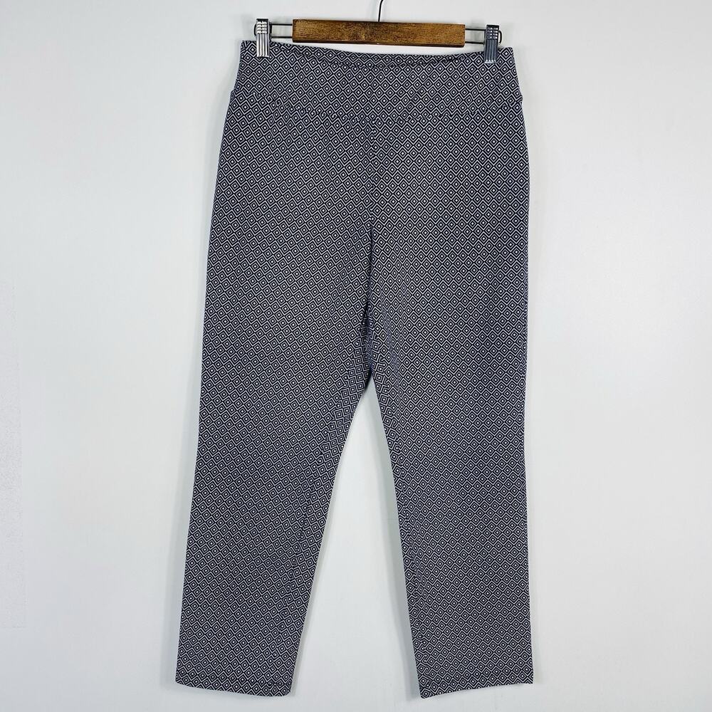 Susan Graver Pants Small Weekend Essentials Premium Stretch Slim Leg Navy Blue